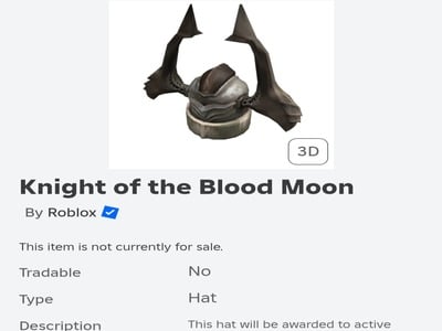 Knight of the Blood Moon Roblox Price